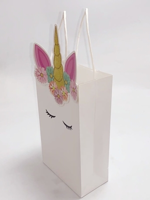 Personalised White Paper Bags Decoration Stand Up Pouch Easy To Carry