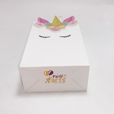 Personalised White Paper Bags Decoration Stand Up Pouch Easy To Carry