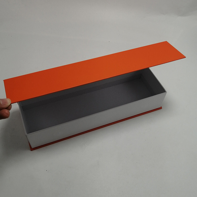 Orange Printing Paper Box Book Style Custom Gift Box Packaging With Magnet